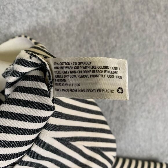 A New Day Womens Size 2 Ankle Pants Black White Stripe Side Zipper Stretch - Picture 6 of 15